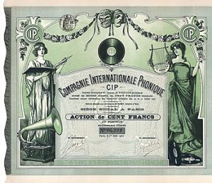Compagnie Internationale Phonique CIP S.A., Paris, Aktie von 1907