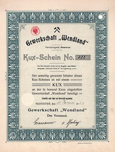 Gewerkschaft Wendland, 1920