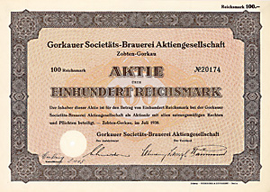 Gorkauer Societäts-Brauerei AG, 1938
