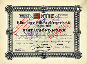 H. Henninger-Reifbräu AG, 1922