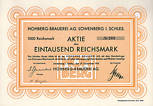 Hohberg-Brauerei AG, 1941