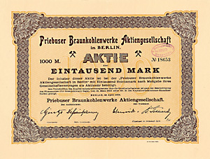 Priebuser Braunkohlenwerke AG, 1923