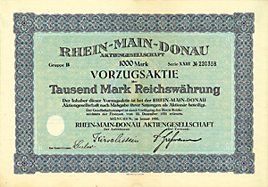 Rhein-Main-Donau AG, 1922