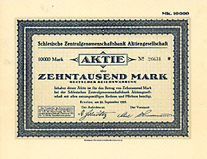 Schlesische Zentralgenossenschaftsbank AG, 1923
