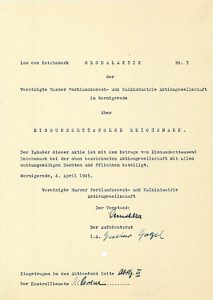 Vereinigte Harzer Portlandzement- und Kalkindustrie AG, 1945