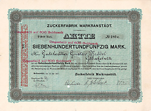Zuckerfabrik Markranstädt, 1921