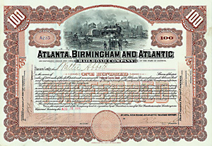 Atlanta, Birmingham & Atlantic Railroad, 1906