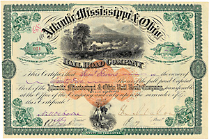 Atlantic, Mississippi & Ohio Railroad (Autograph Geneneral Wm. Mahone), 1882