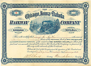 Chicago, Iowa & Dakota Railway, 1884