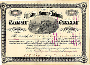 Chicago, Iowa & Dakota Railway, 1884
