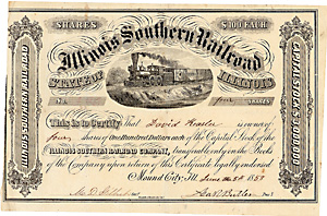 Illinois Southern Railroad, 1858