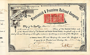 Kinniconick & Freestone Railroad, 1900