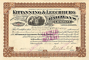 Kittanning & Leechburg Railways, 1916