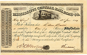Mississippi Central Railroad, 1854