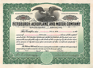 Pittsburgh Aeroplane & Motor Co., 1921