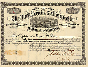 Port Jervis & Monticello Railroad, 1875