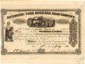 Richmond & York River Railroad, 1864