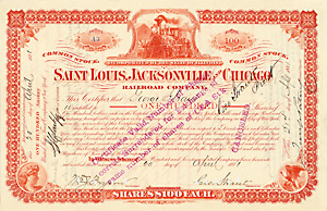 Saint Louis, Jacksonville & Chicago Railroad, 1881