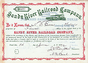 Sandy River Railroad, 1892