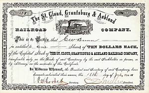 St. Cloud, Grantsburg & Ashland Railroad, 1900