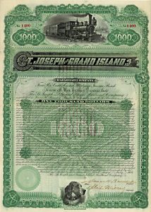 St. Joseph & Grand Island Railroad, 1885