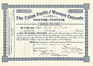 Union Pacific & Western Colorado Railway, 1909