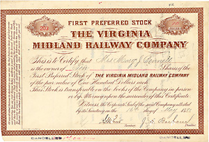 Virginia Midland Railway, 1881