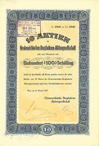 Oesterreichische Bergbahnen AG, 1927