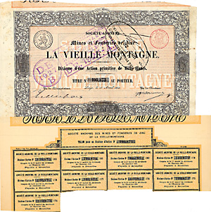S.A. des Mines et Fonderies de Zinc de LA VIEILLE-MONTAGNE, 1853
