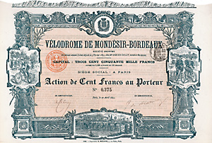 Vélodrome de Mondésir-Bordeaux S.A., 1895