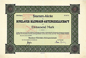 Bunzlauer Kleinbahn-AG, 1921