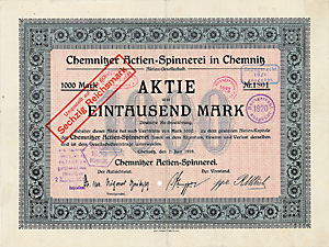 Chemnitzer Actien-Spinnerei, 1919