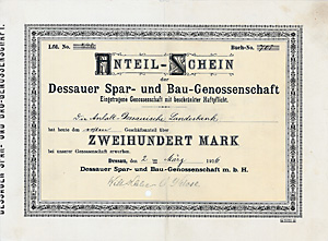 Dessauer Spar- und Bau-Genossenschaft eGmbH, 1916