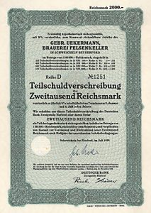 Gebr. Uekermann, Brauerei Felsenkeller, 1939
