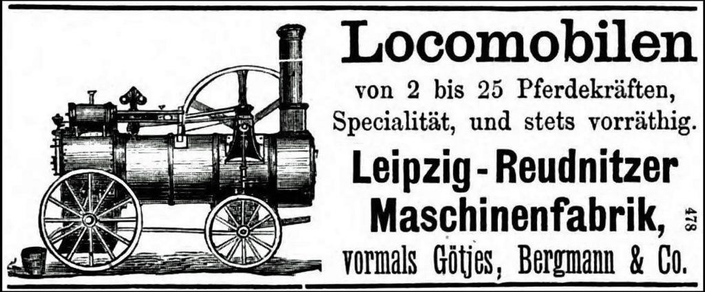 Leipzig-Reudnitzer Maschinenfabrik, Lokomobil-Werbung